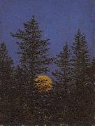 Carl Gustav Carus, Aufgehender Vollmond hinter Tannen